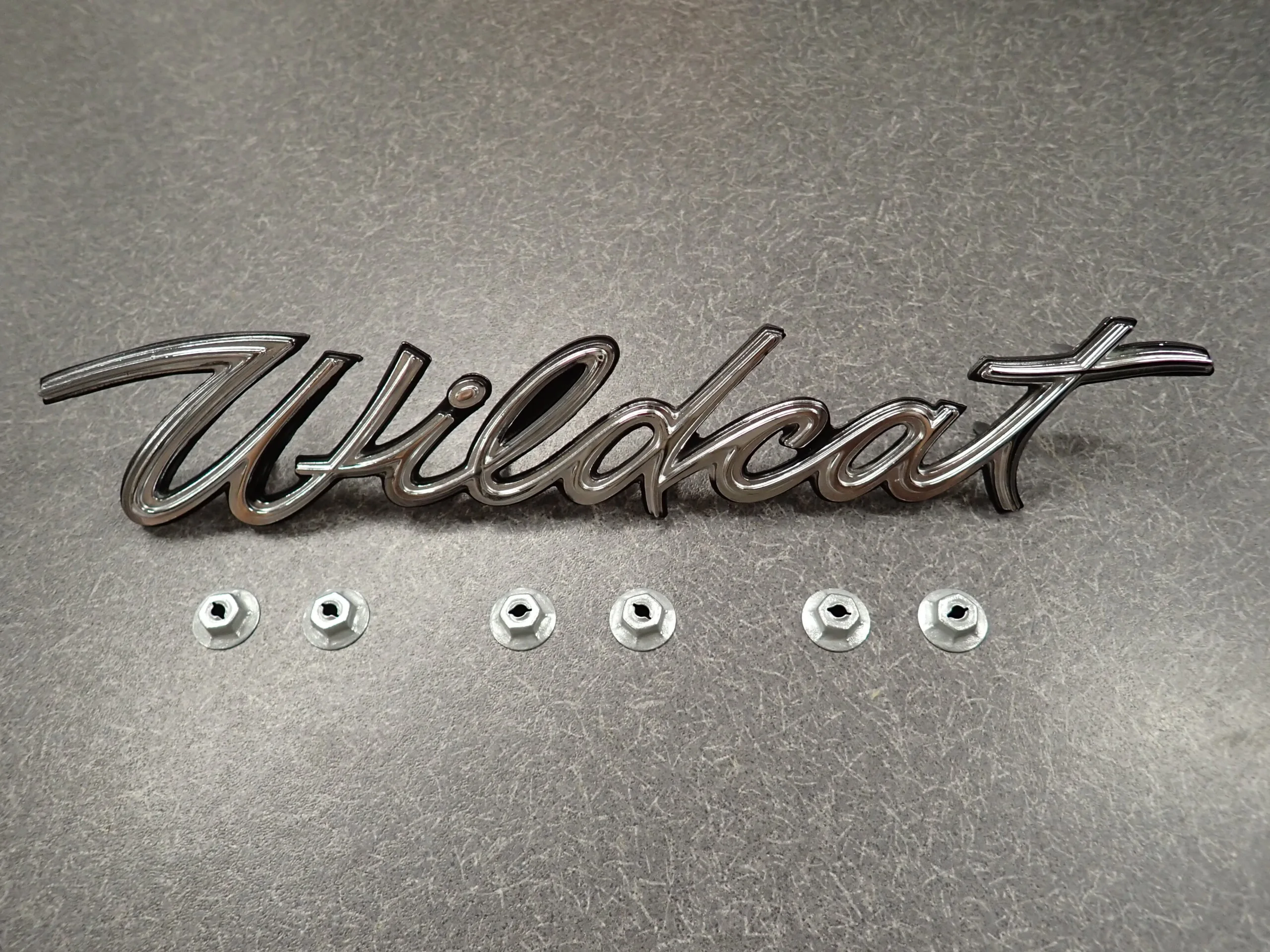 1963 Buick Wildcat Trunk Script Rear Panel Emblem 63 "Wildcat" Monogram NEW
