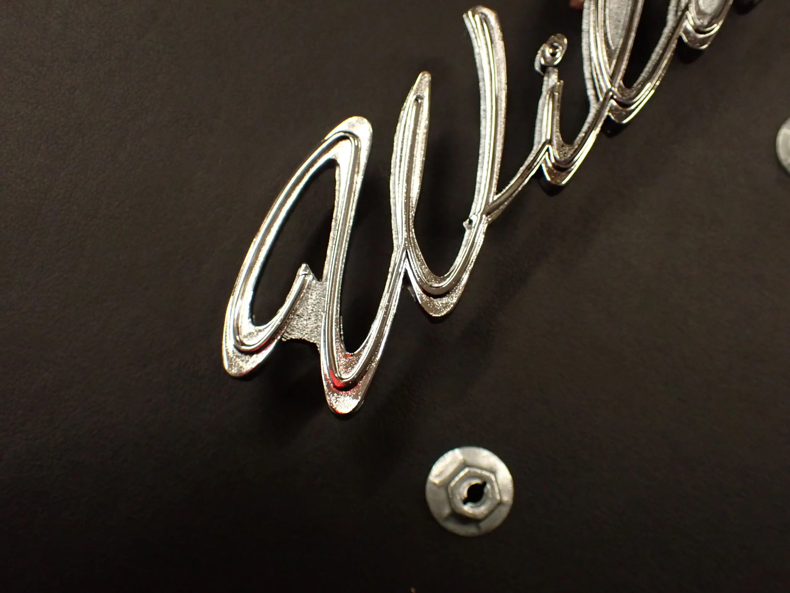 1962 Buick Wildcat Front Fender Script Driver Side 62 "Wildcat" Emblem w/ nuts - Image 2